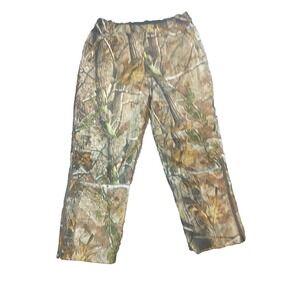 Game Winner Mens XL Realtree Camo Waterproof Hunting Pants Elastic Waist Zippers
